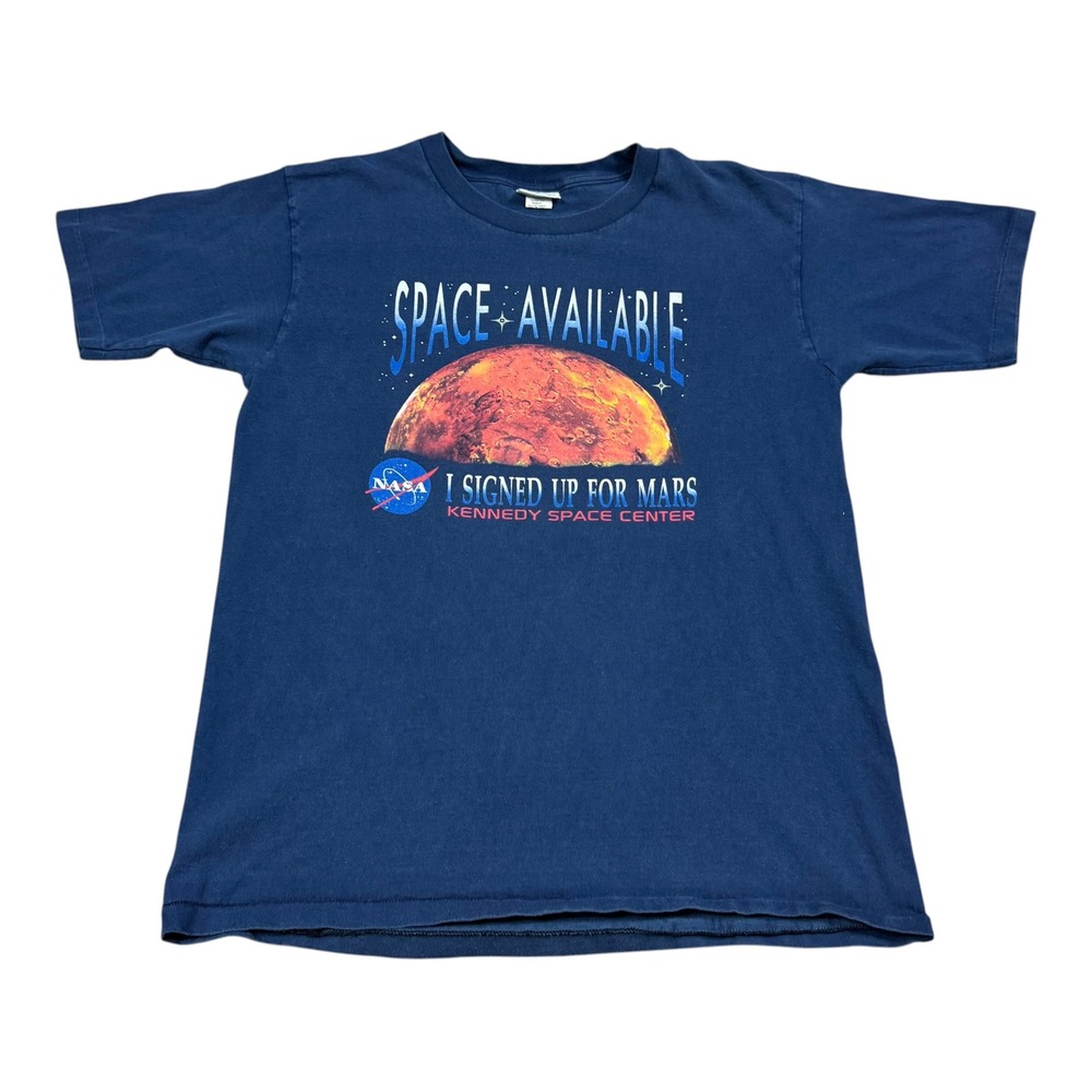 Vintage 90s Kennedy Space Centers I Signed Up for Mars Shirt‎ Men's Large